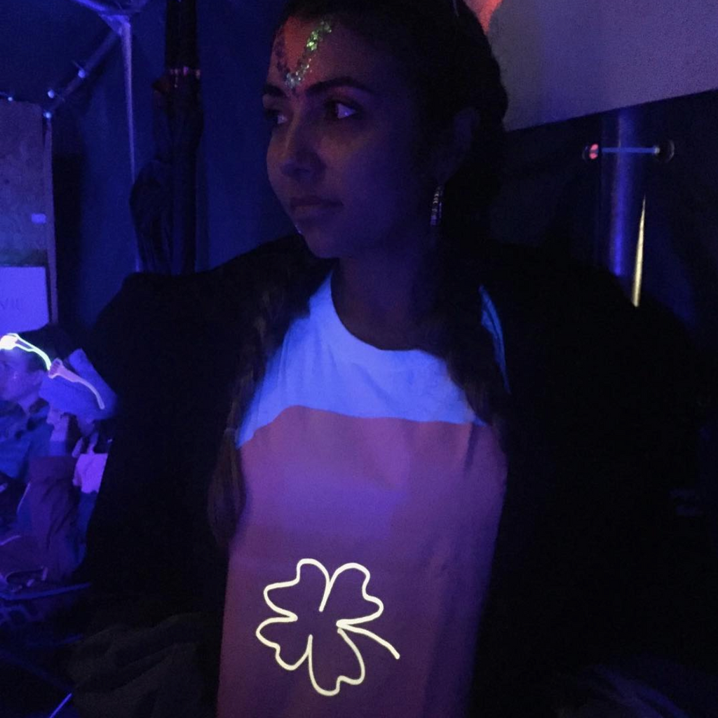 Kids Interactive Glow In The Dark T-shirt - White Pink Glow