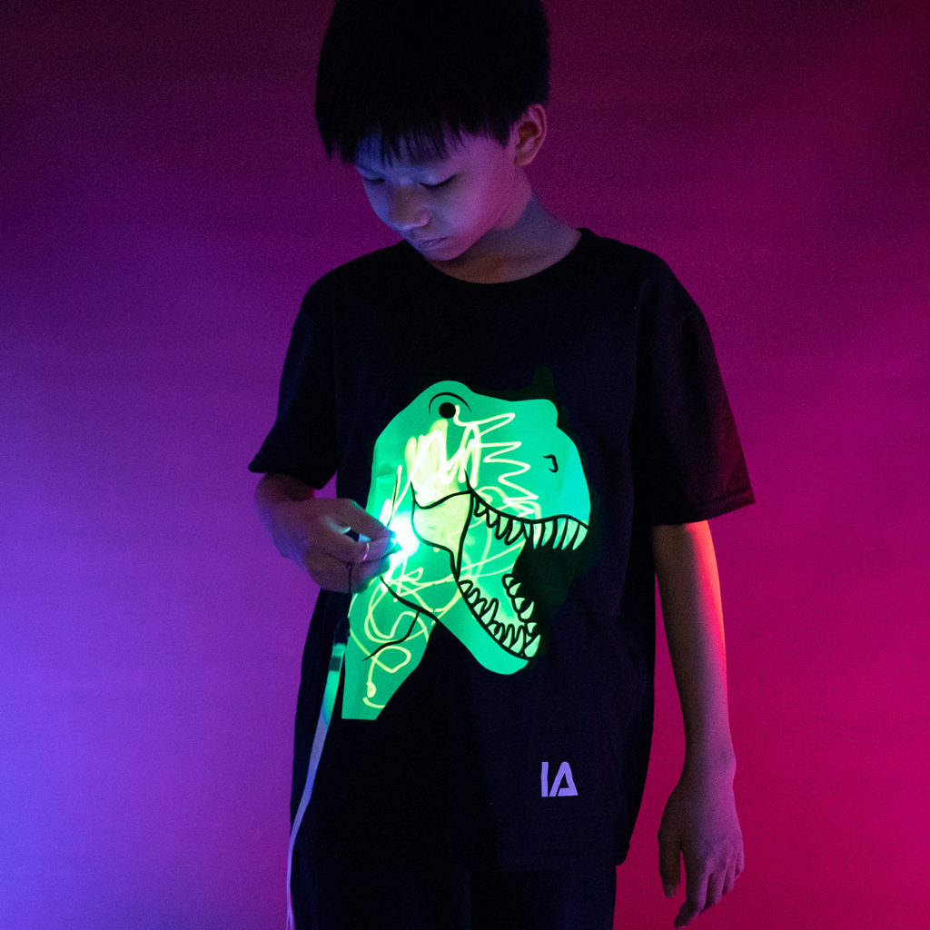 Kids Interactive Glow T-Shirt - Dinosaur