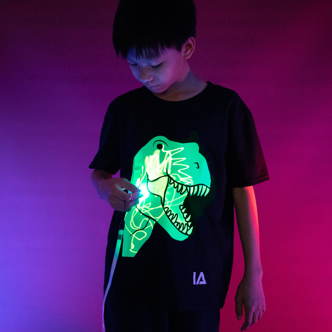 Kids Interactive Glow T-Shirt - Dinosaur