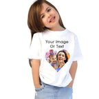 Personalized, Customized Photo T-Shirt | Color- White | Sleeve-Half | Material- Cotton Mix Fabric, T-Shirts for Kids, Boys, Girls, Men, Women,