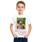 Personalized, Customized Photo T-Shirt | Color- White | Sleeve-Half | Material- Cotton Mix Fabric, T-Shirts for Kids, Boys, Girls, Men, Women,