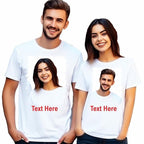 Personalized, Customized Photo T-Shirt | Color- White | Sleeve-Half | Material- Cotton Mix Fabric, T-Shirts for Kids, Boys, Girls, Men, Women,