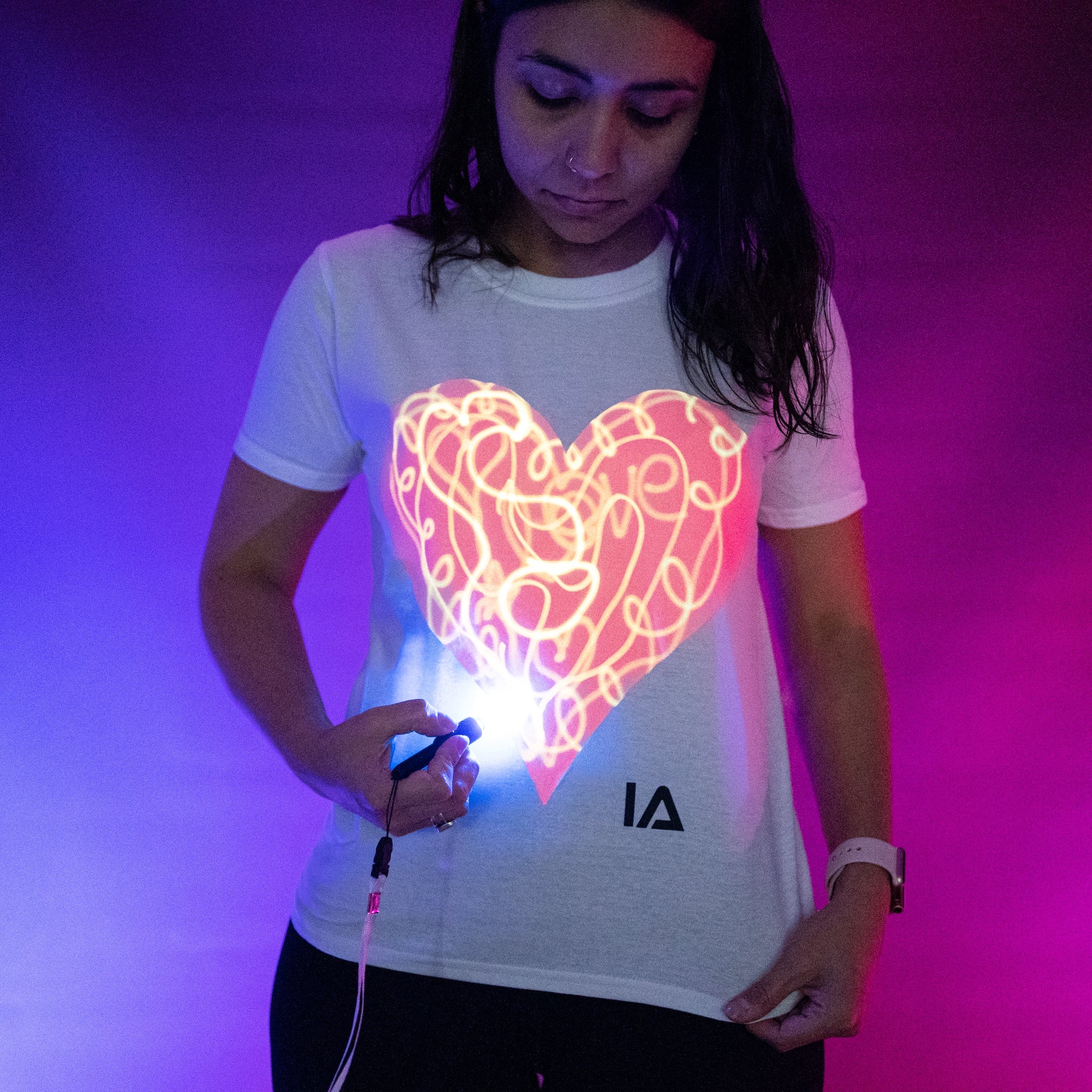 Kids Interactive Glow T-Shirt - Love Heart