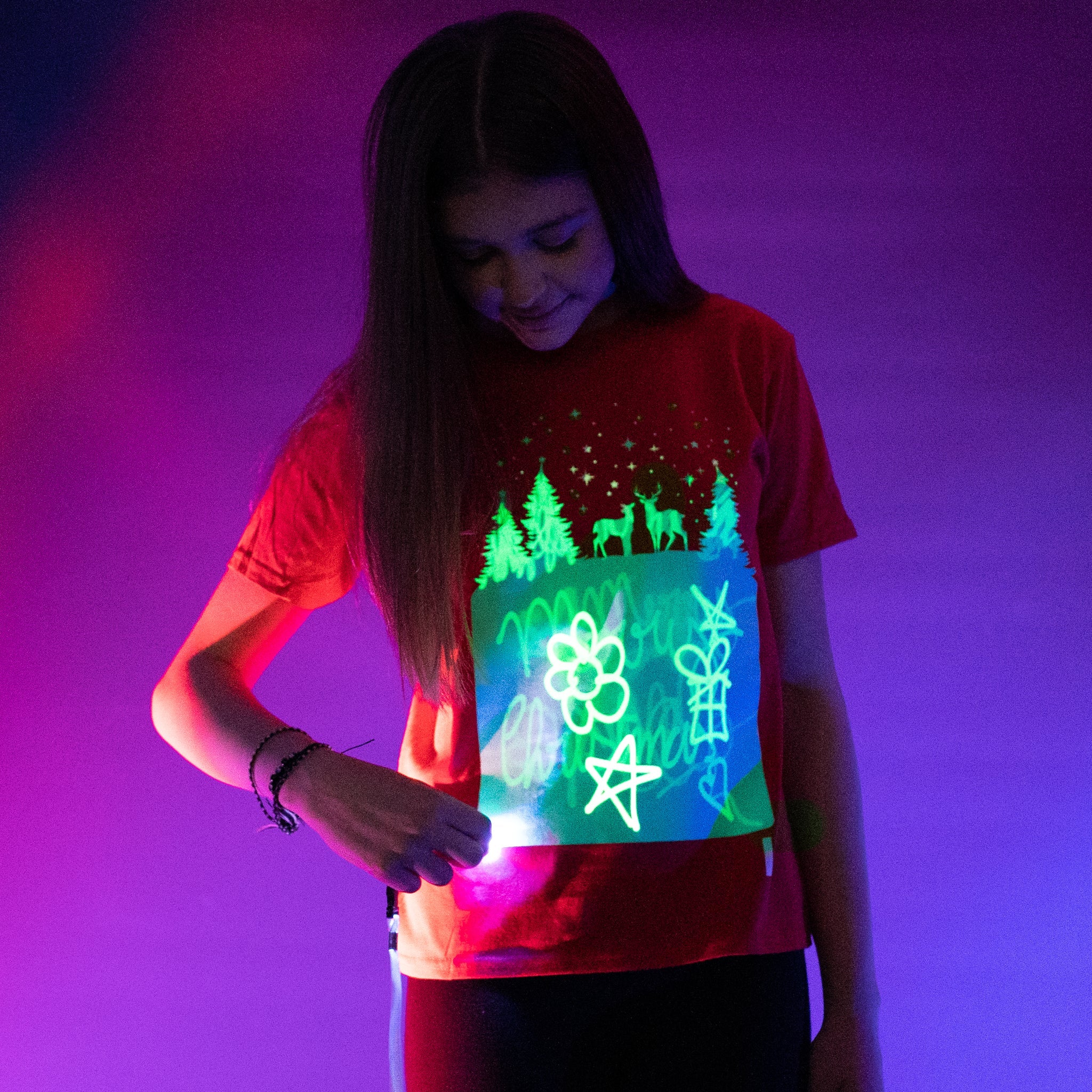 Reindeer Interactive Glow T-Shirt - Christmas Edition