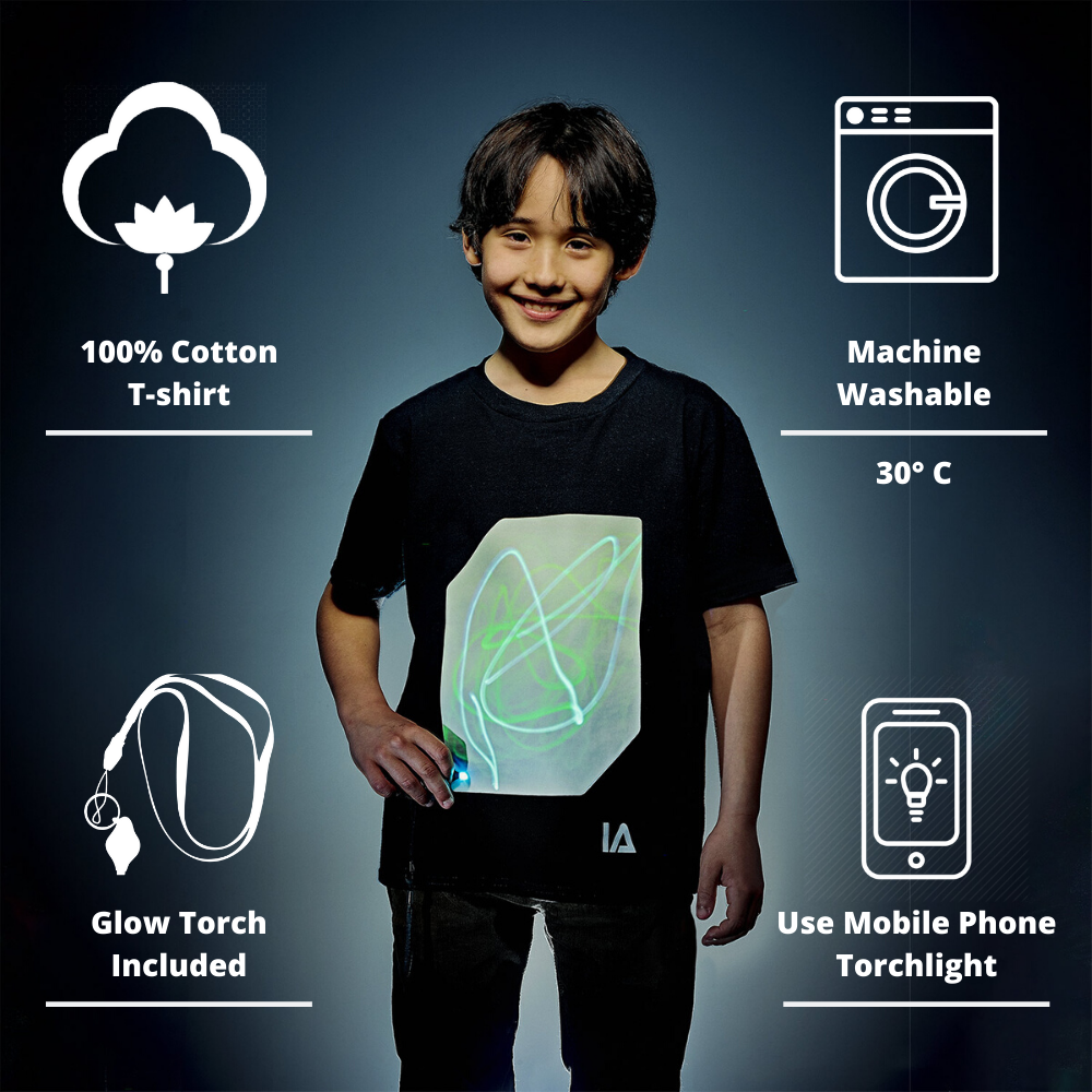 Kids Interactive Glow In The Dark T-shirt