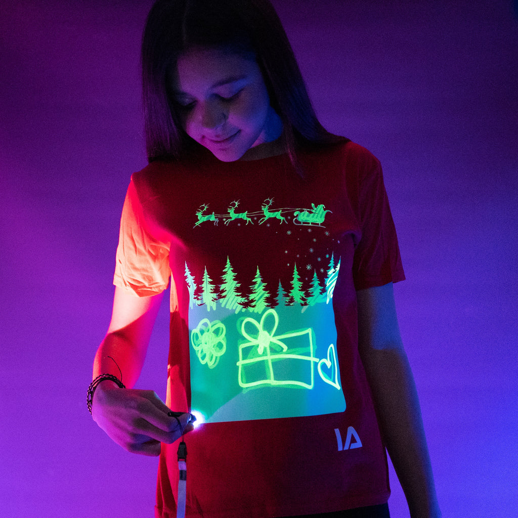 Santa Sleigh Interactive Glow T-Shirt - Christmas Edition