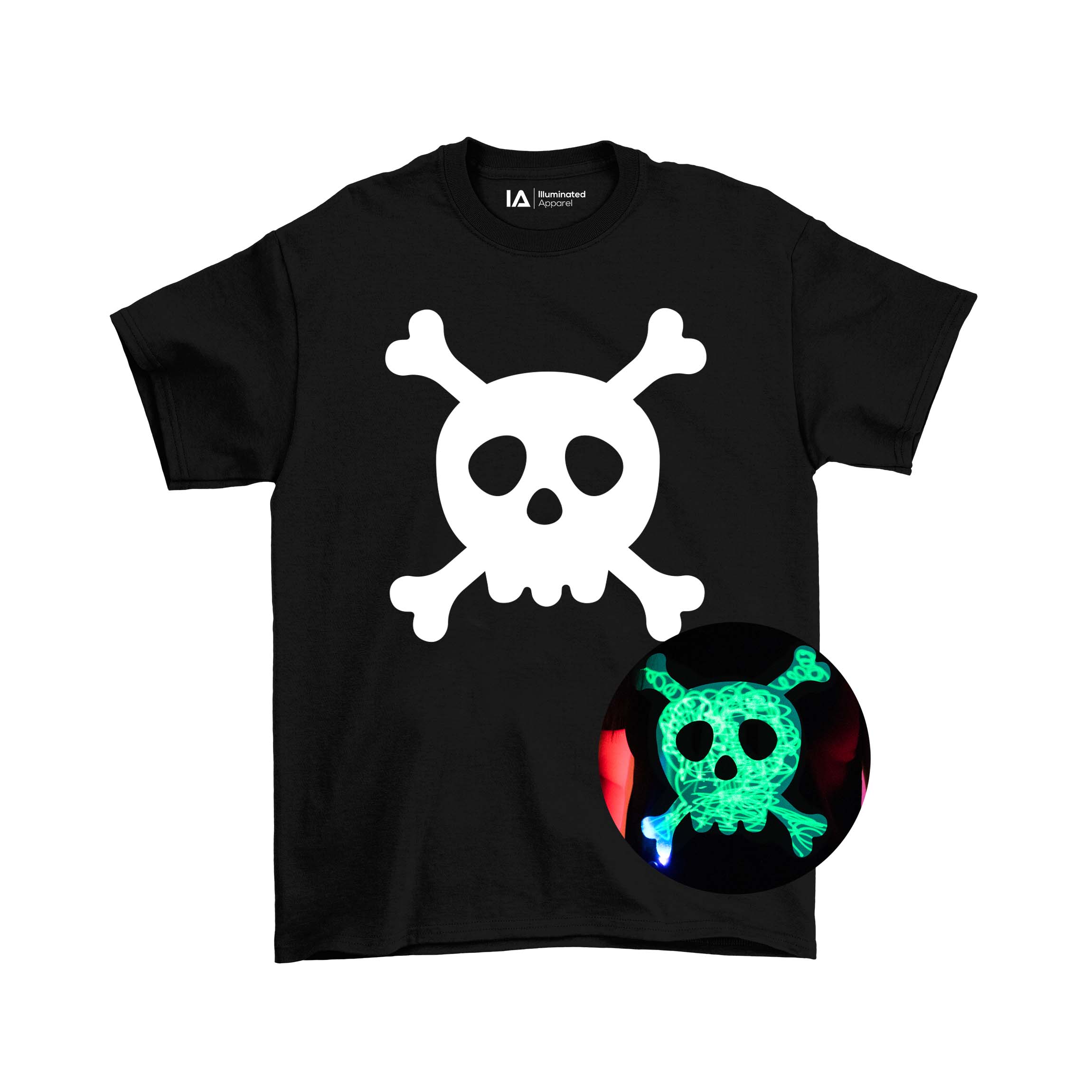 Skull & Cross Bones Interactive Glow T-Shirt