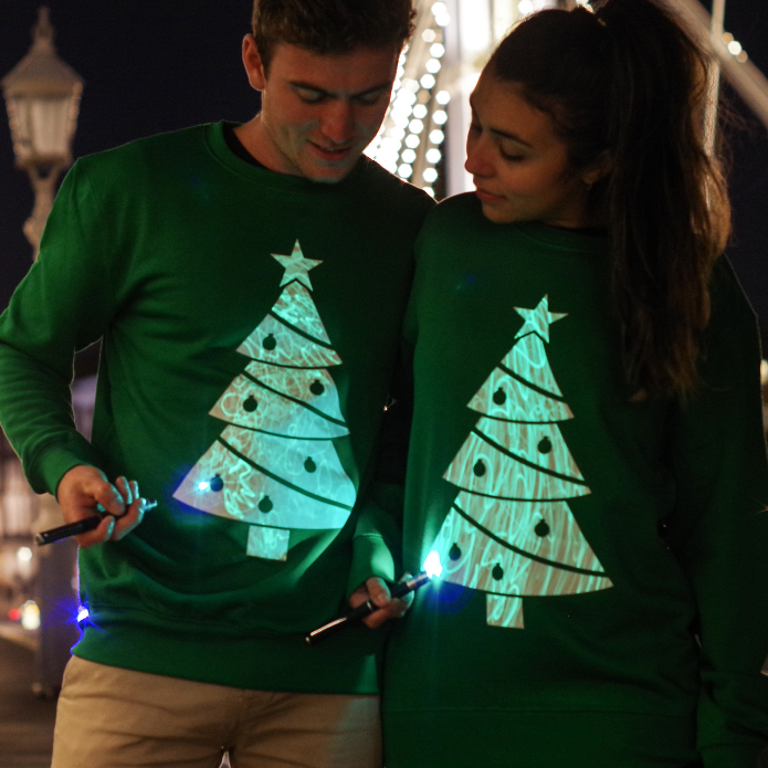 Interactive Glow In The Dark Christmas Tree Jumper