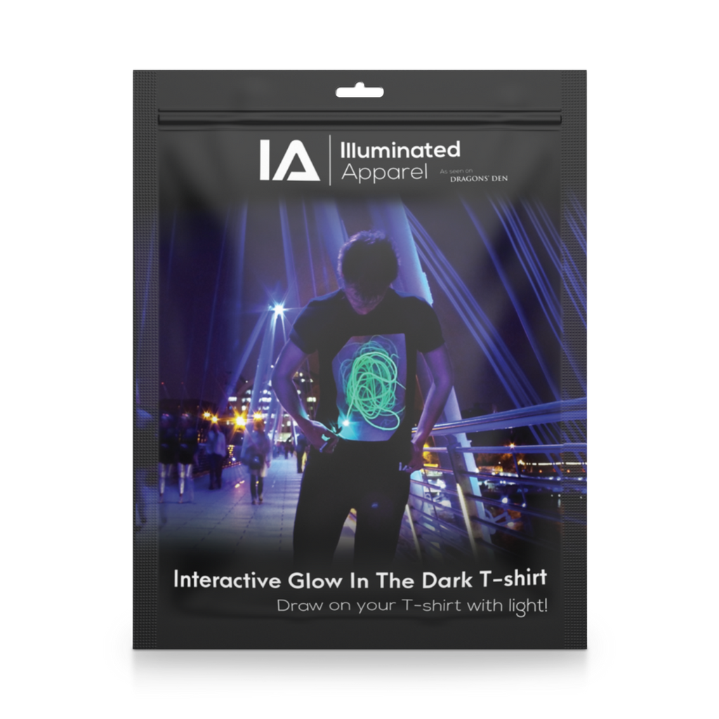 Neon Santa Glow Tee – Reusable UV Drawing T-Shirt | Fun Christmas Present