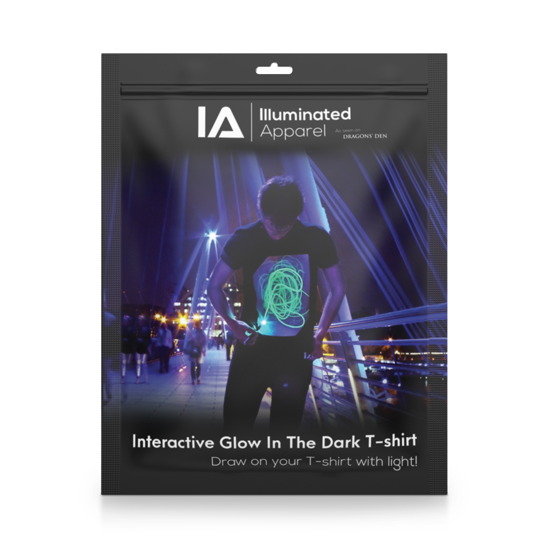 Neon Santa Glow Tee – Reusable UV Drawing T-Shirt | Fun Christmas Present