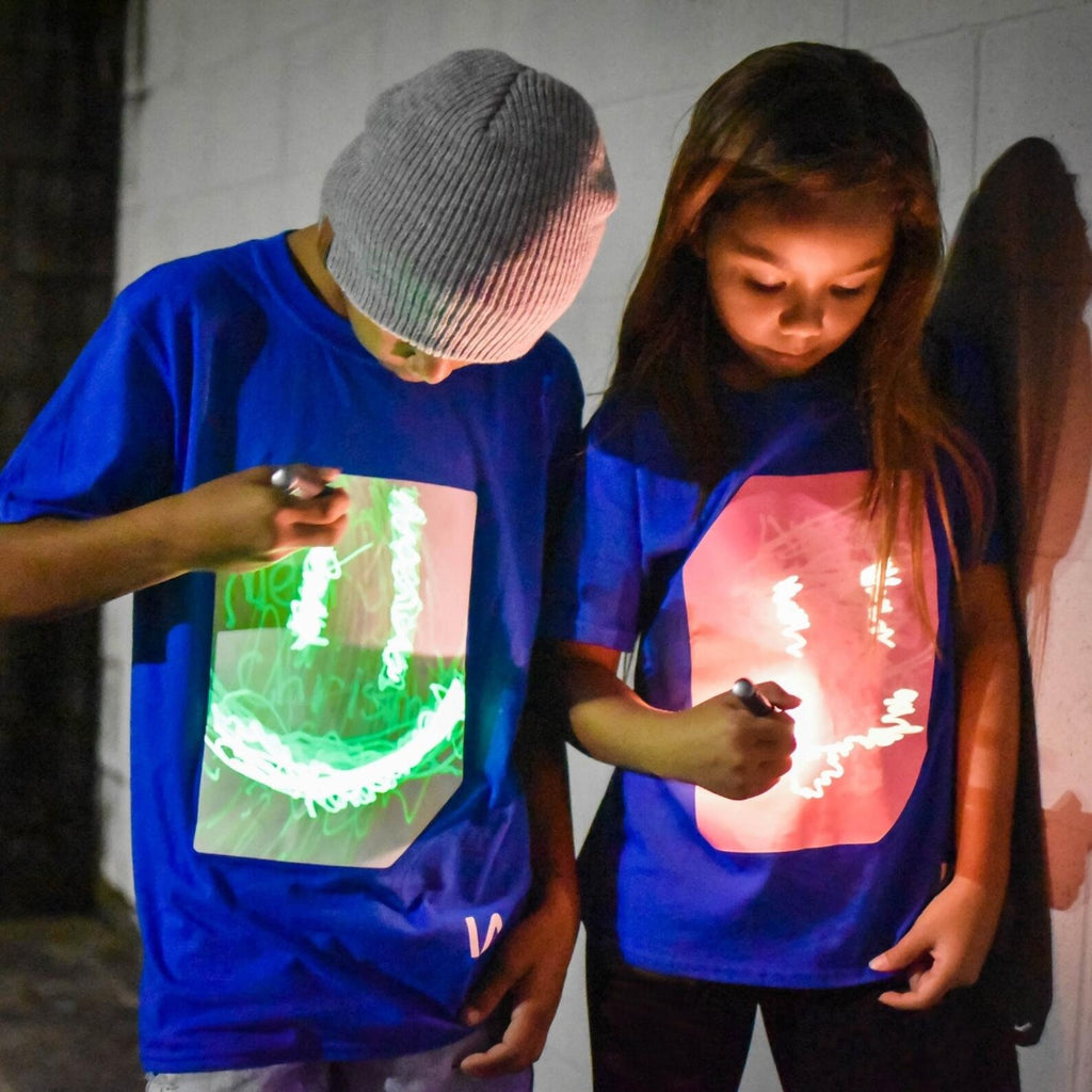 Illuminated Apparel Interactive Glow in The Dark T-Shirt - with Glow Pen Fun for Birthday Parties & Festivals - Light up The Night