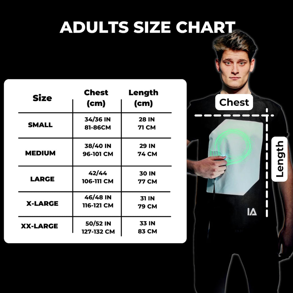 Illuminated Apparel Interactive Glow in The Dark T-Shirt - with Glow Pen Fun for Birthday Parties & Festivals - Light up The Night